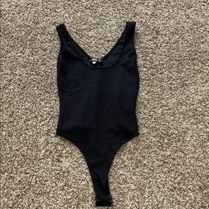 Missguided ribbed black bodysuit